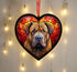 Shar Pei Stained Glass Effect Heart Suncatcher